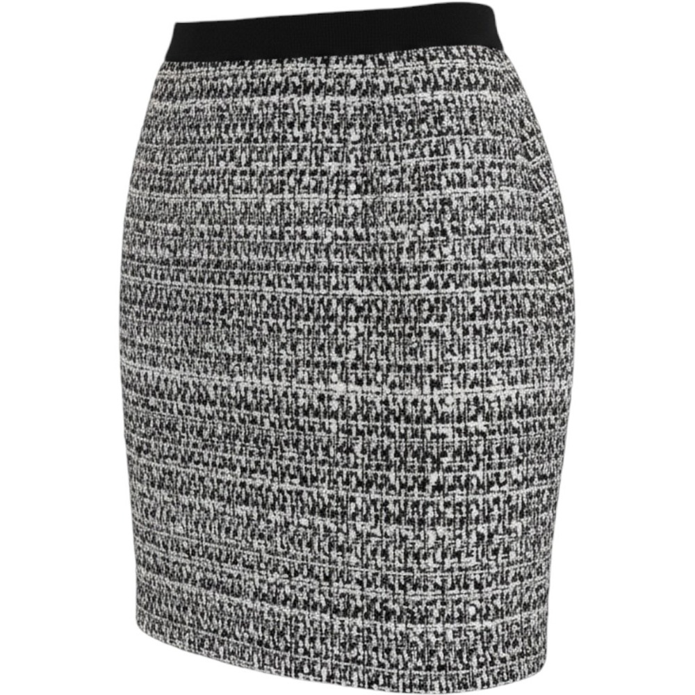 Classiques Entier Women Black White Tweed Wool Blend Pencil Skirt Size 8 Preppy